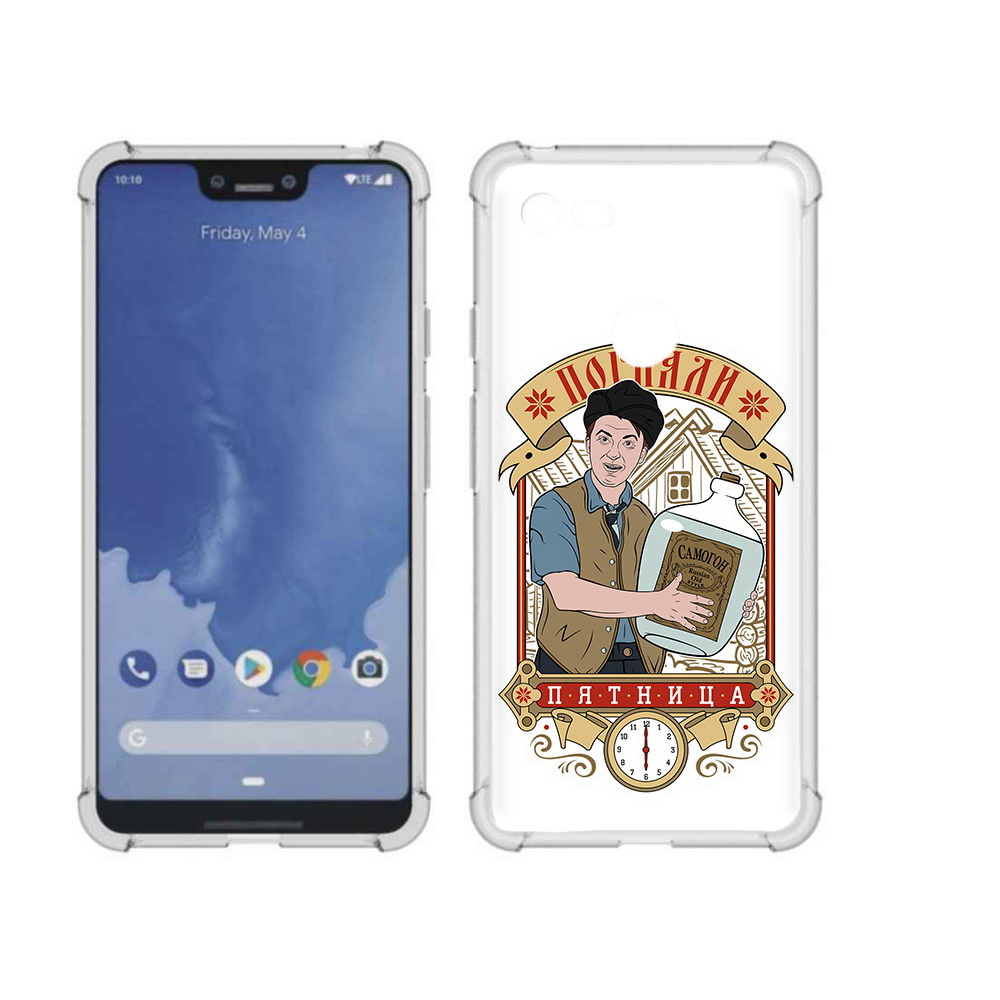 

Чехол MyPads Tocco для Google Pixel 3 XL Погнали пятница, Прозрачный, Tocco