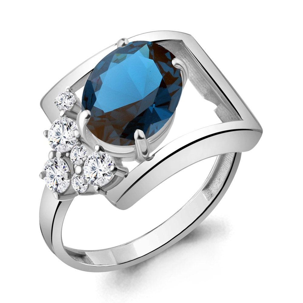 

Кольцо из серебра с фианитом Aquamarine Aquamarine 6935593А_925_р р. 17, 6935593А_925_р