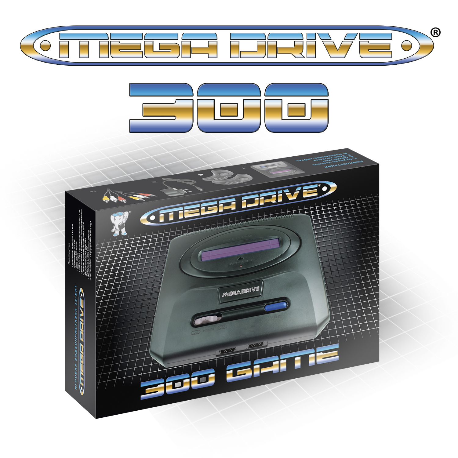 

Игровая приставка Mega Drive 300 Game, Розовый;черный, 300
