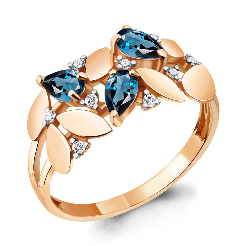 

Кольцо из серебра с топазом\фианитом Aquamarine Aquamarine 6934908А_925_з р. 17,5, 6934908А_925_з