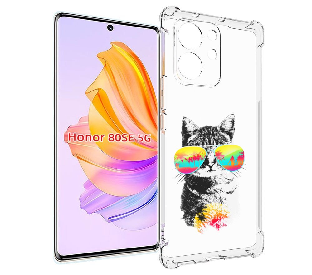 

Чехол MyPads крутой кот для Honor 80 SE, Прозрачный, Tocco