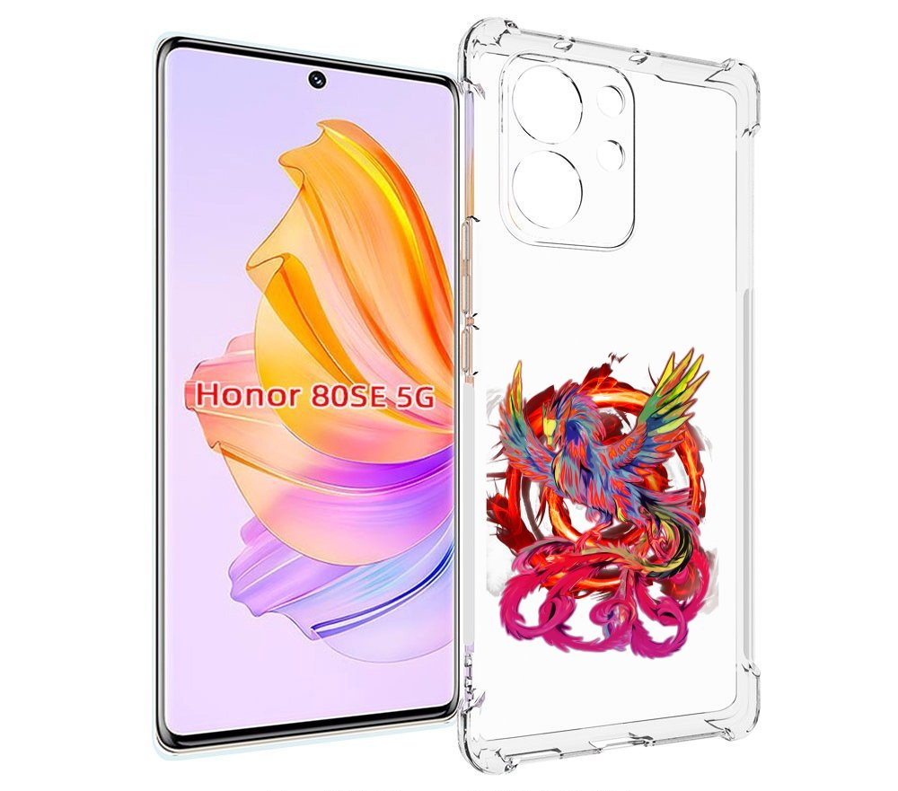 

Чехол MyPads красочный феникс для Honor 80 SE, Прозрачный, Tocco