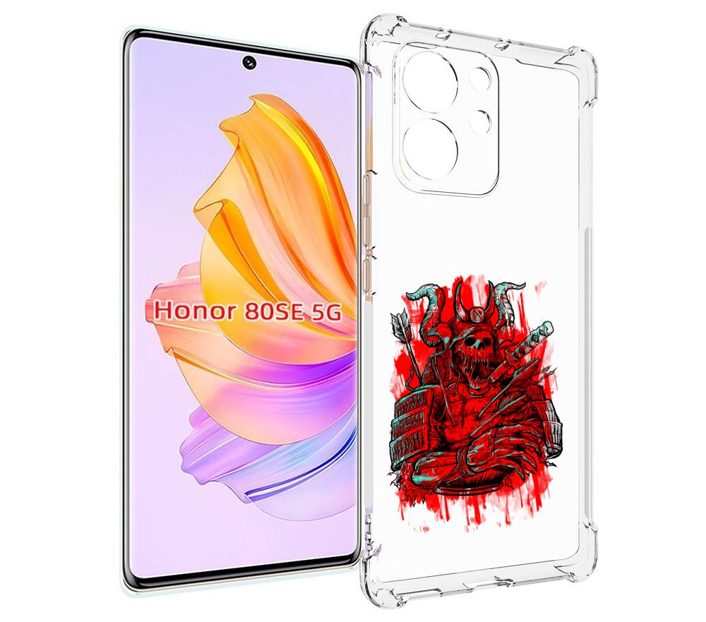 

Чехол MyPads красный скелет воин для Honor 80 SE, Прозрачный, Tocco
