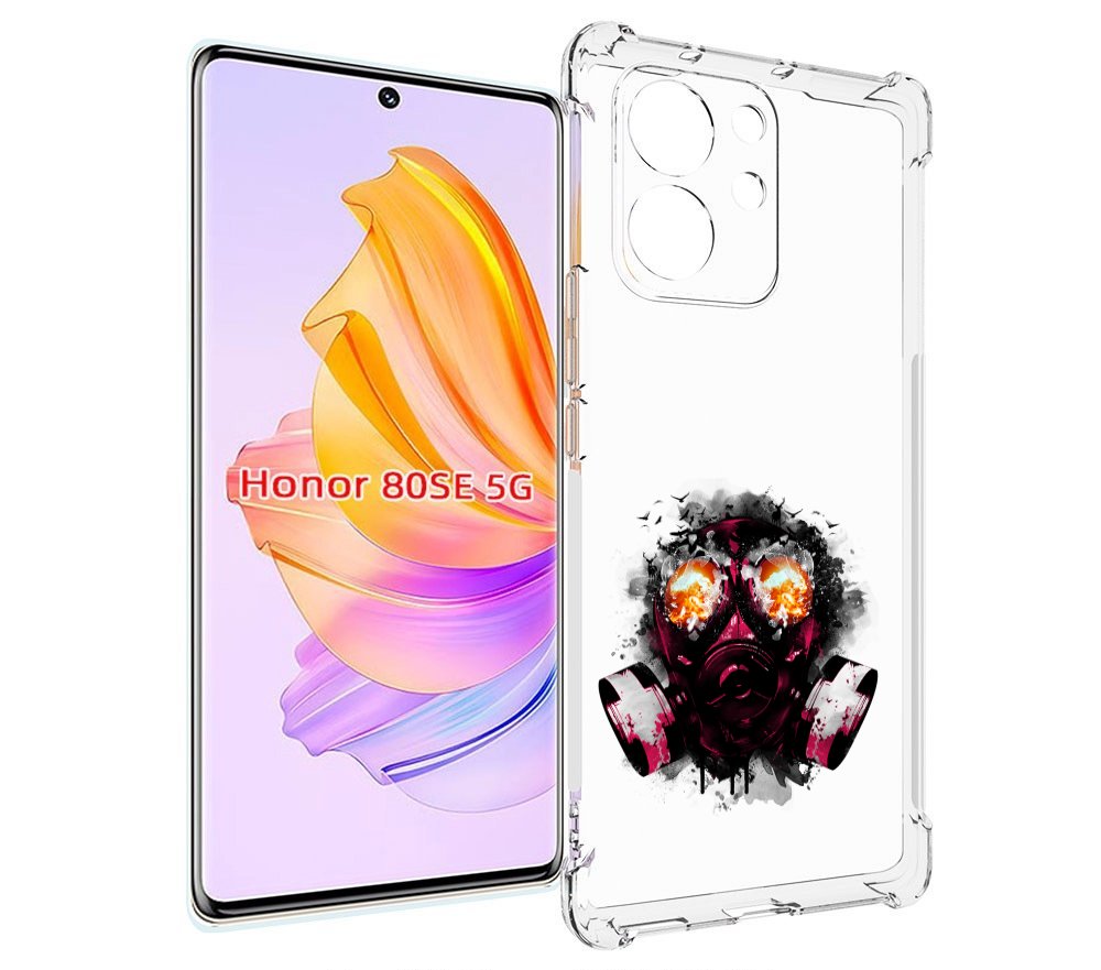 

Чехол MyPads красный противогаз для Honor 80 SE, Прозрачный, Tocco