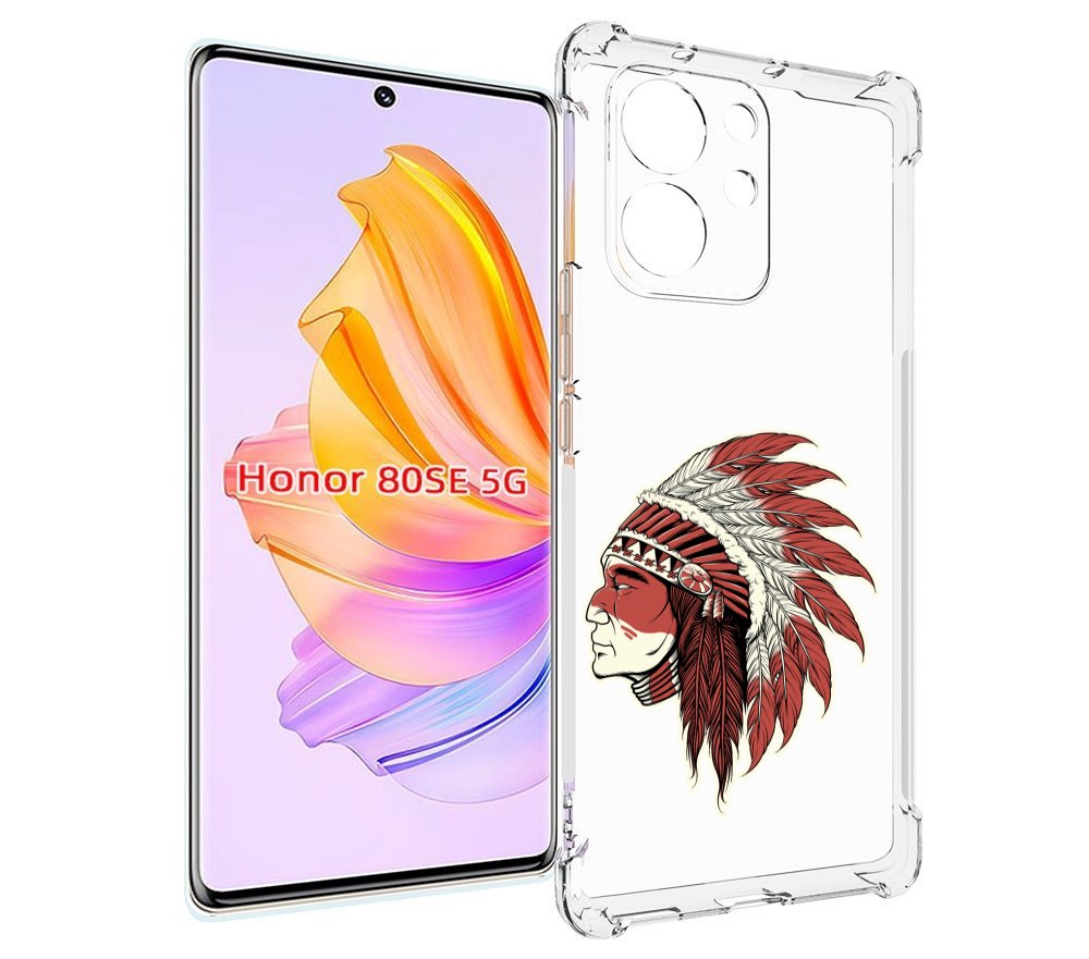 

Чехол MyPads красный индеец для Honor 80 SE, Прозрачный, Tocco