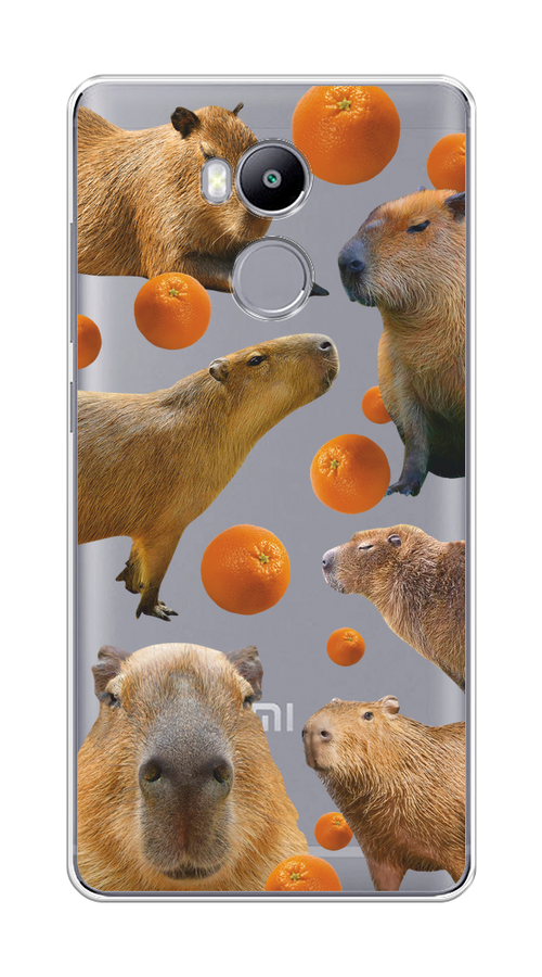 

Чехол на Xiaomi Redmi 4 Pro "Капибара и апельсины", Бежевый;оранжевый, 31250-1