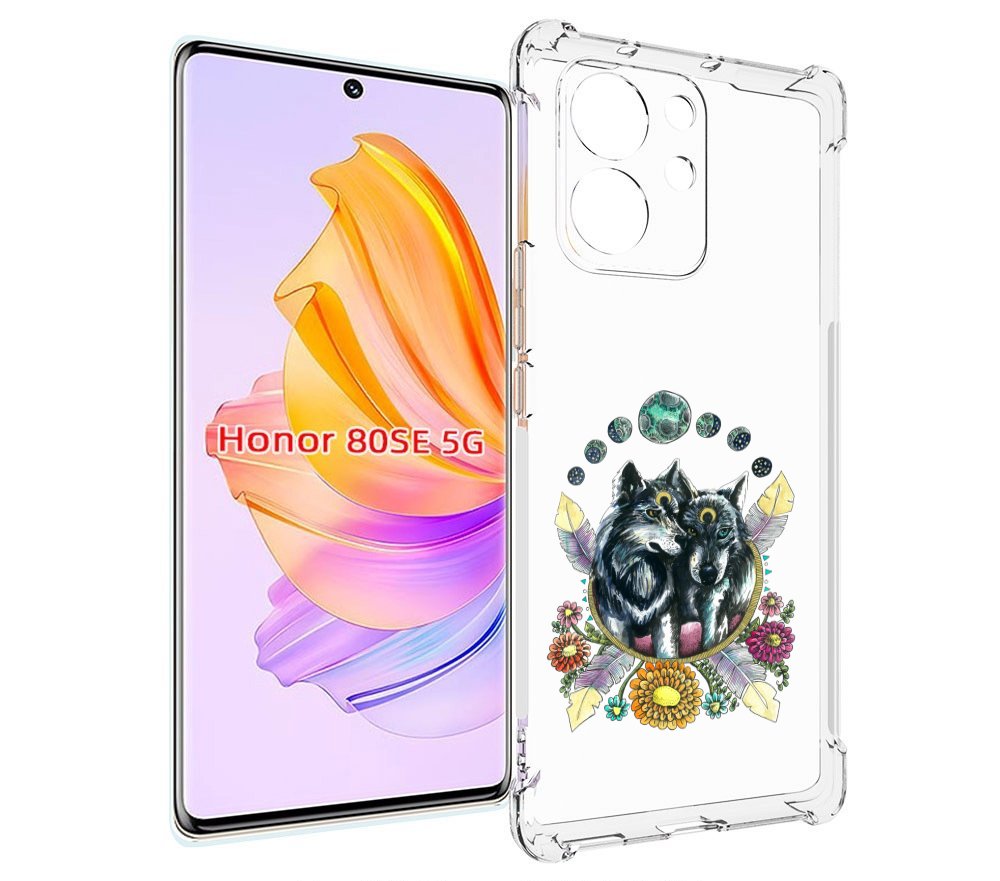Чехол MyPads красивые волки абстракция для Honor 80 SE