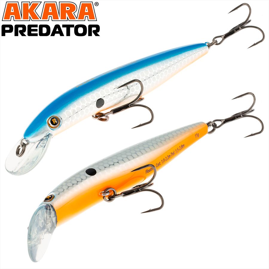 

Воблер Akara Predator 100F 11гр 2/5 oz 3,9 in A12, Разноцветный, Predator