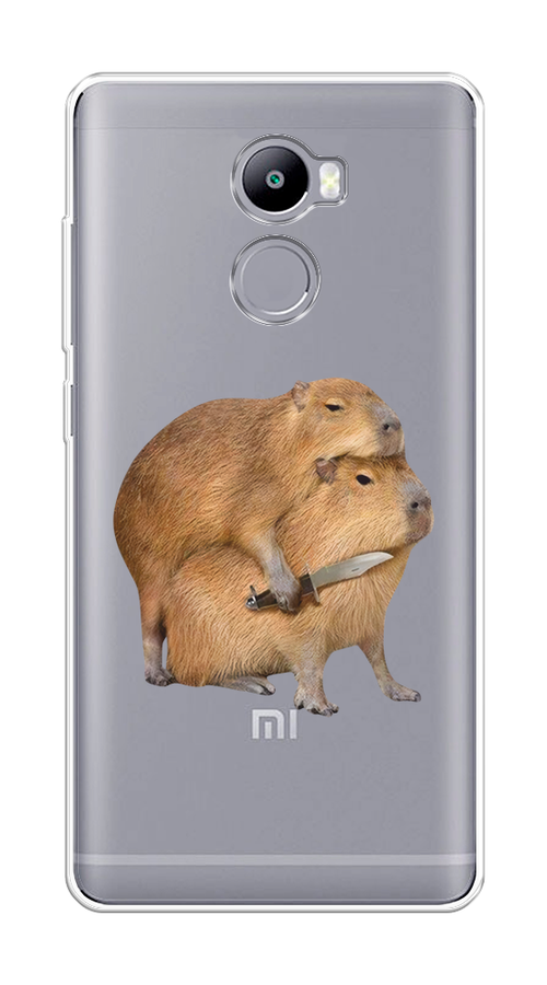 

Чехол на Xiaomi Redmi 4 "Капибара с ножом", Бежевый, 31150-1