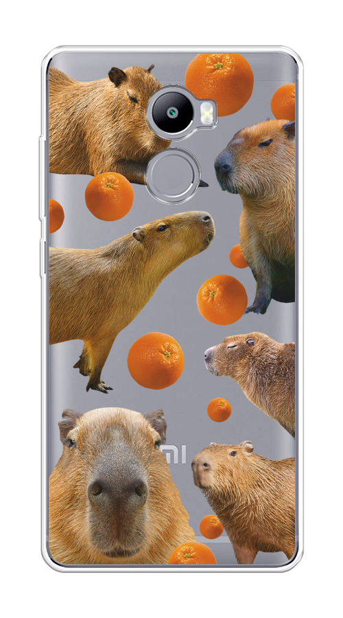 

Чехол на Xiaomi Redmi 4 "Капибара и апельсины", Бежевый;оранжевый, 31150-1
