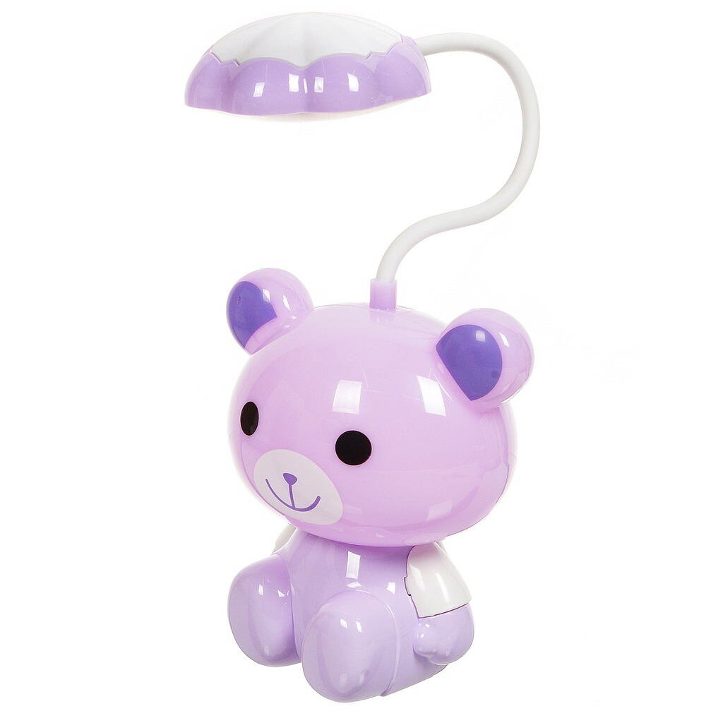 Светильник-ночник Медведь настольный с USB зарядкой пурпурный SPE16769-559-1/4