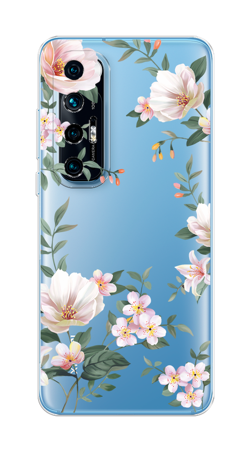 

Чехол на Xiaomi Mi 10S "Beautiful white flowers", Бежевый;зеленый, 310550-1