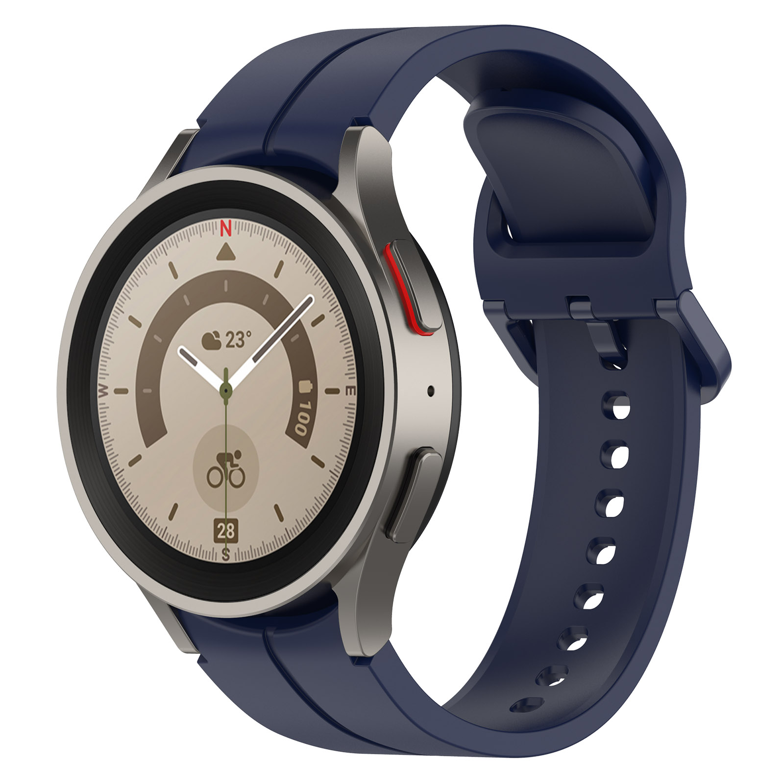 Силиконовый ремешок с канавкой для Samsung Galaxy Watch, ночной-синий