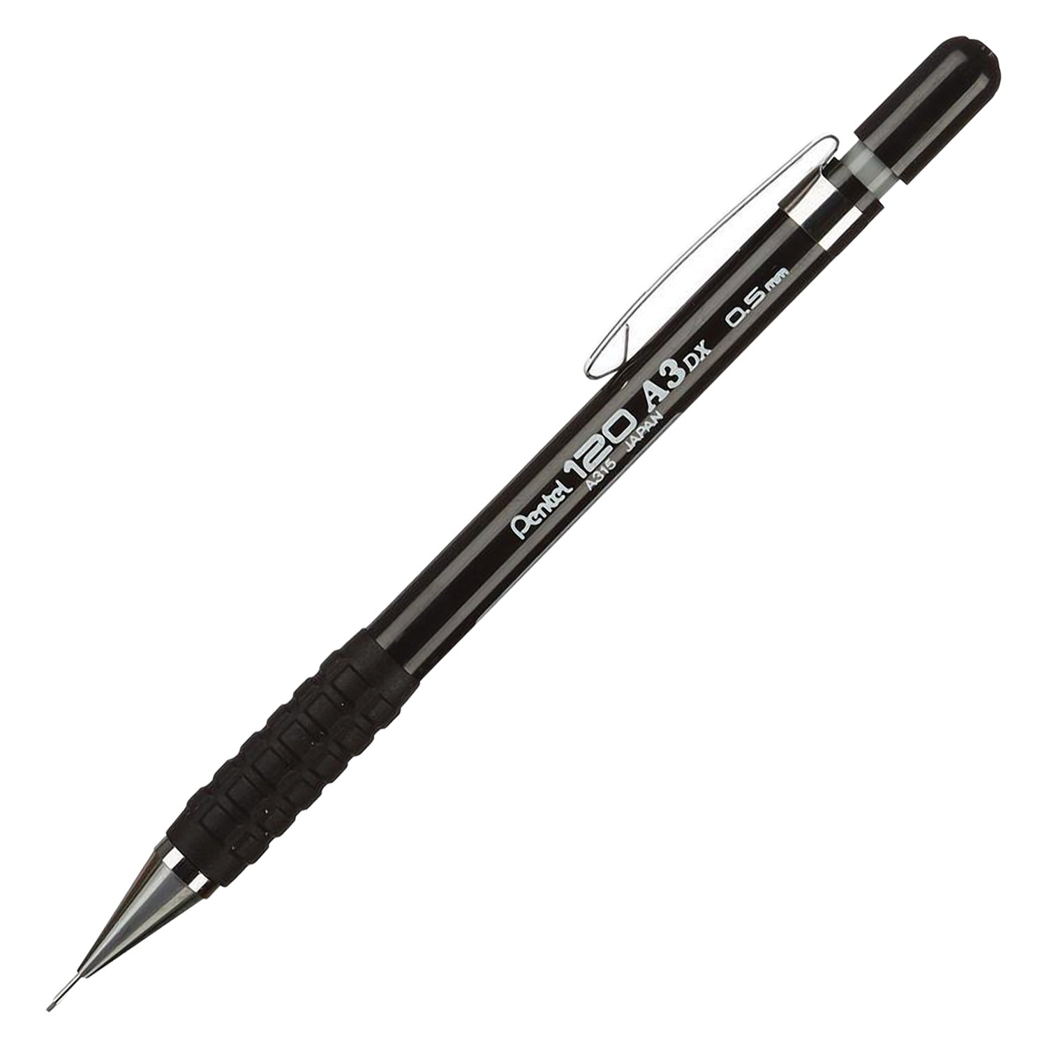

Pentel корпус черный, резиновый грип, ластик, 0,5 мм
