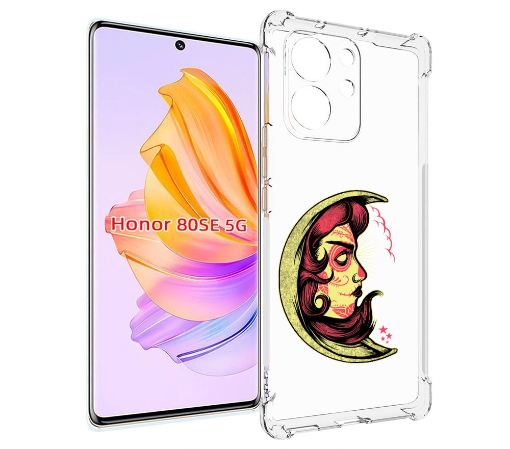 

Чехол MyPads желтый полумесяц с лицом девушки для Honor 80 SE, Прозрачный, Tocco