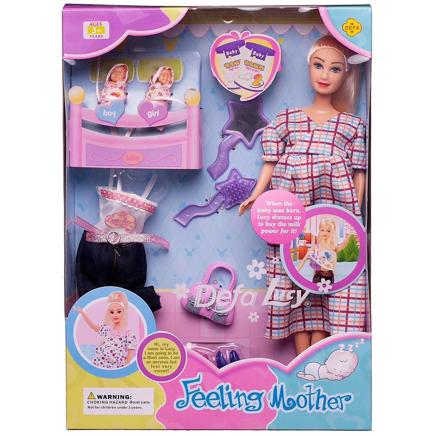 Игровой набор DEFA Кукла Defa Lucy Мама с игровыми предметами, 29 мама и малыши в африке