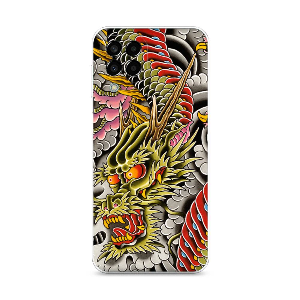

Чехол на Samsung Galaxy M33 "Японский дракон", Желтый;розовый;красный, 2105650-4