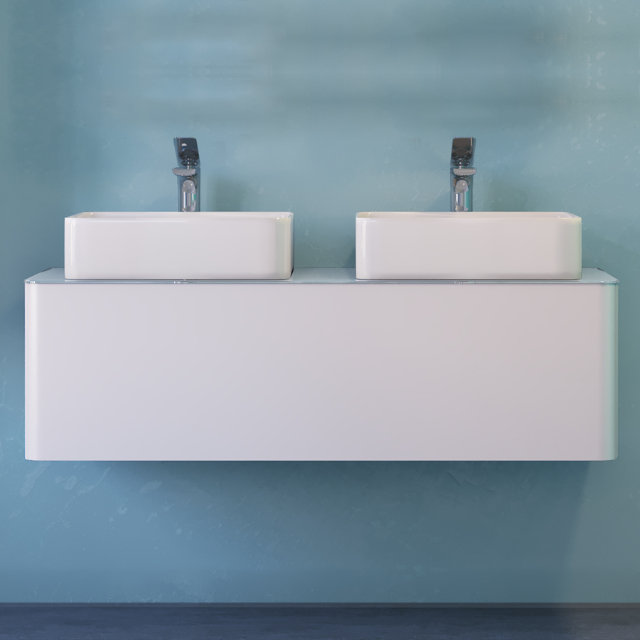 

Тумба с раковиной Raval Pure 120 подвесная, Белый, Pure 120 подвесная