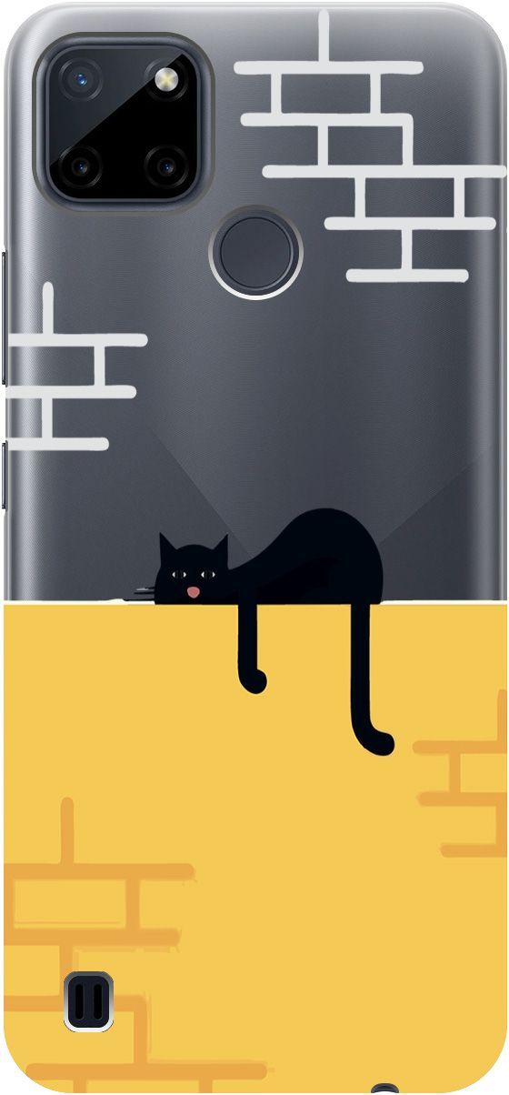 

Силиконовый чехол на Realme C21Y "Lazy Cat" прозрачный, Прозрачный;желтый, 5647