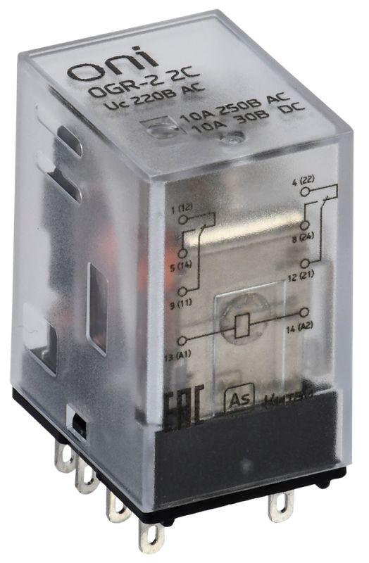 фото Реле общего назначения ogr-2 2c 220в ac oni ogr-2-2c-ac220v ( 1шт. )