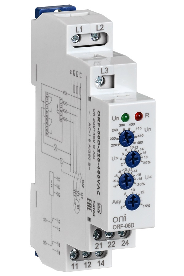фото Реле контроля фаз iek orf трехф. 460в (orf-06-220-460vac)