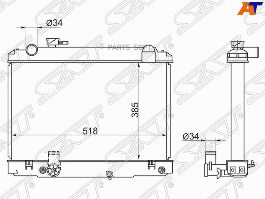 

Радиатор Toyota Dyna Ly101 3l/5l 97- Sat арт. TY0062-1