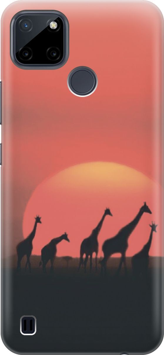 

Силиконовый чехол на Realme C21Y "Жирафы", Красный, 4880