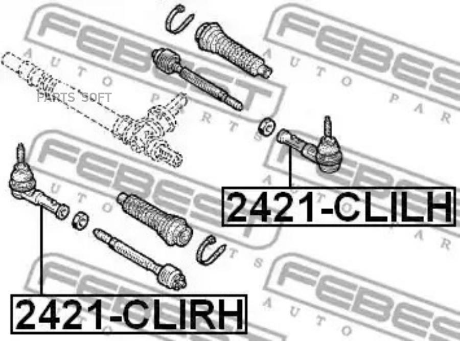 

FEBEST Наконечник рулевой правый (renault clio ii 1998-2005) febest [13] FEBEST 2421-CLIRH