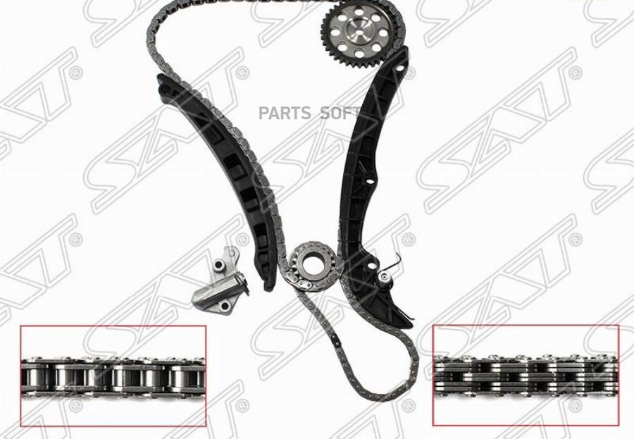 

SAT Комплект цепи ГРМ VAG 1.4Fsi BLN(90)/1.6 Fsi BLF(115) AUDI A3 08-/SKODA Octavia/Fabia