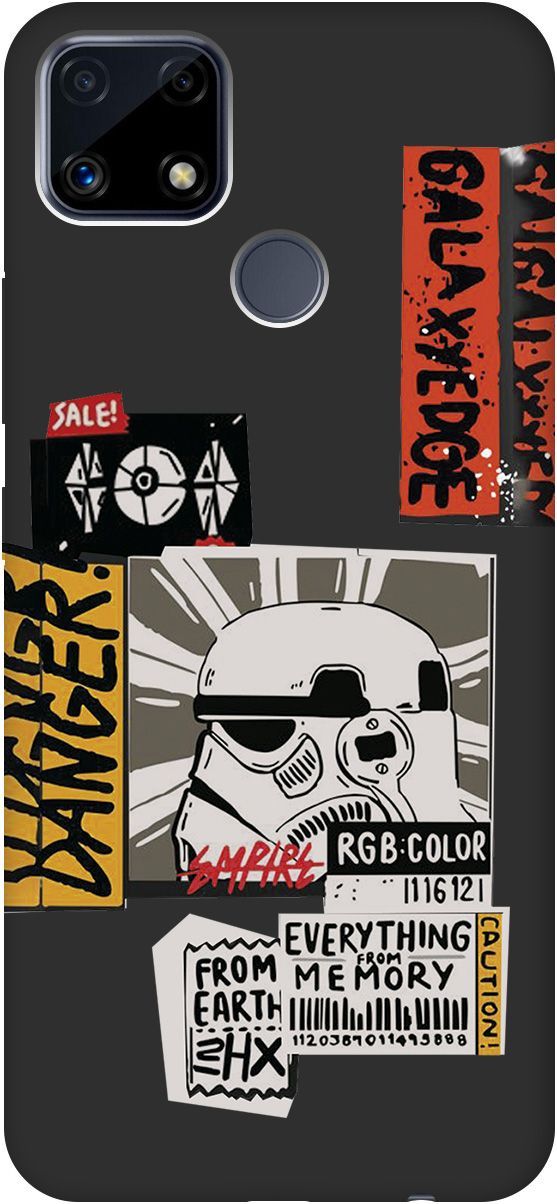 

Чехол на Realme C25 "Stormtrooper Stickers" черный, Черный;белый, 8501