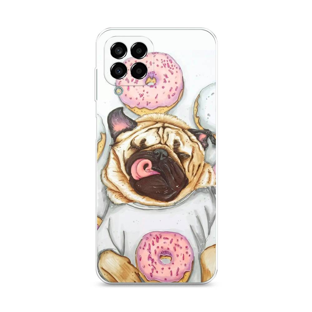 

Чехол на Samsung Galaxy M33 "Счастливый мопс", Розовый;бежевый;коричневый, 2105650-1