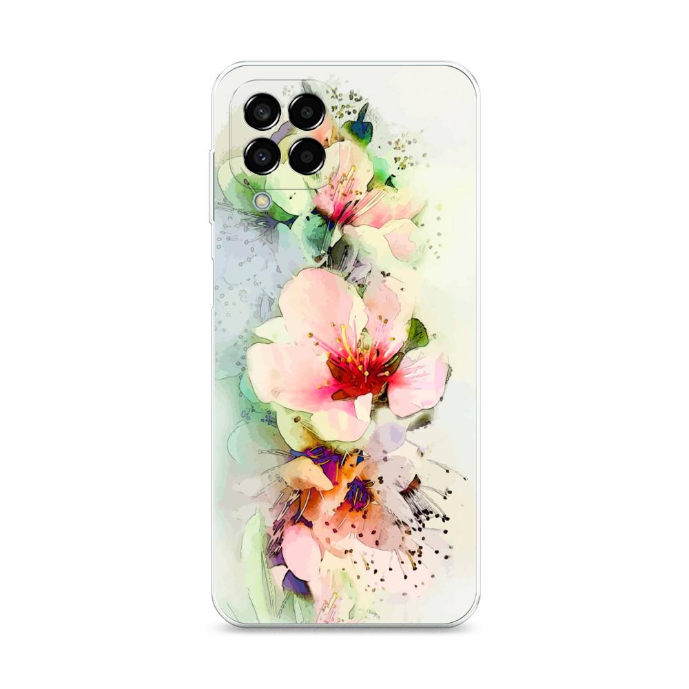 

Чехол на Samsung Galaxy M33 "Нежные цветы", Зеленый;розовый, 2105650-2