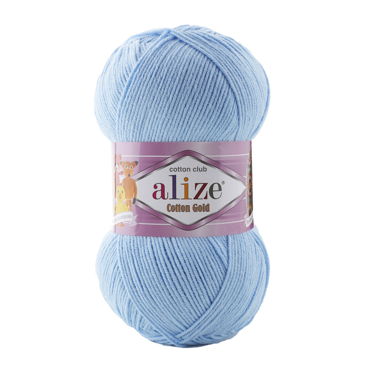 

Пряжа ALIZE 'Cotton gold' (хлопок, акрил) ТУ (728 голубой), 5 мотков