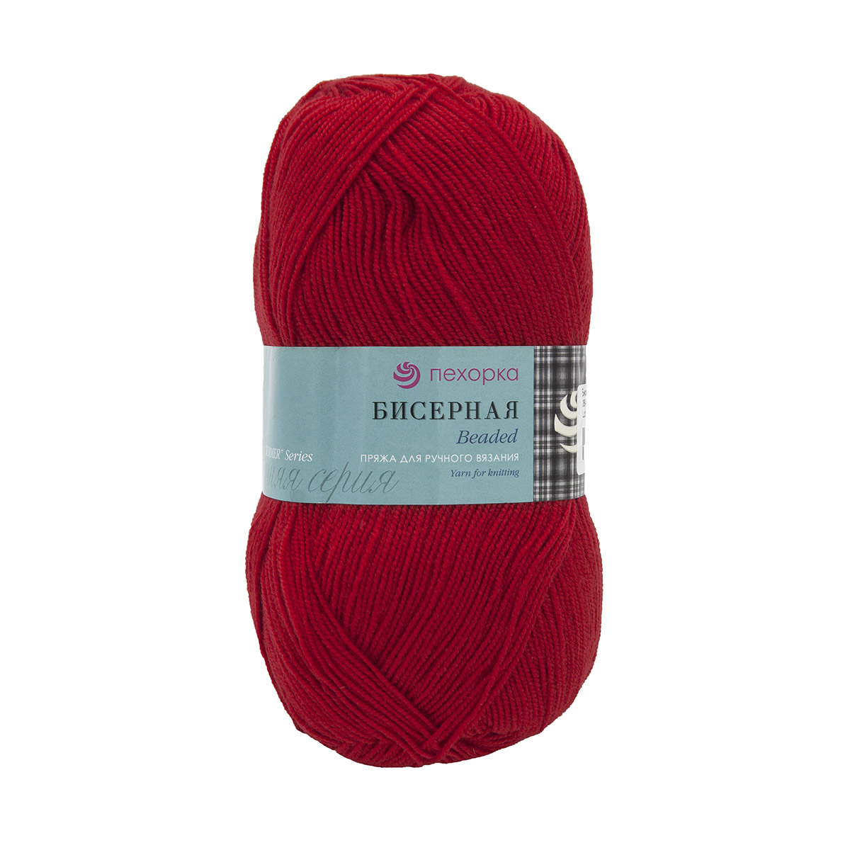 

Пряжа Пехорка 'Бисерная' 100 г, 450 м (высокообъёмный акрил) (06-Красный), 5 мотков