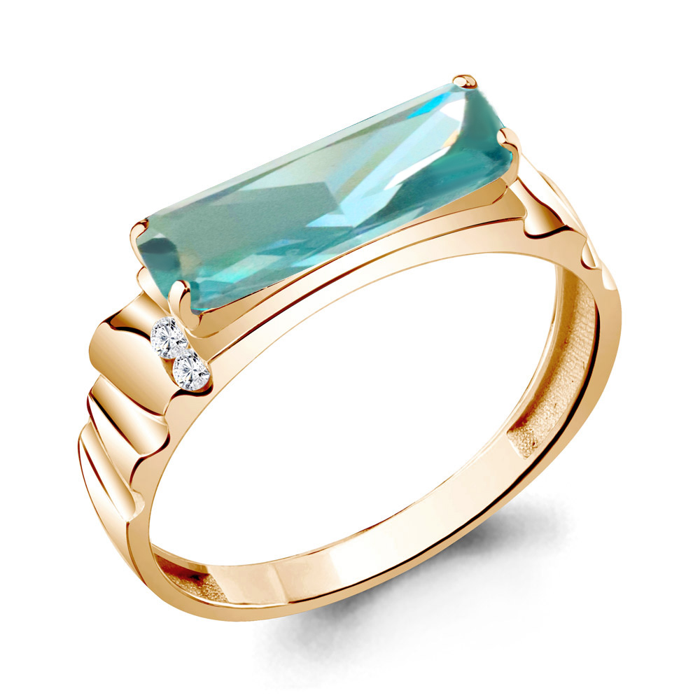 

Кольцо из серебра с фианитом Aquamarine Aquamarine 6934088А_925_з р, 6934088А_925_з