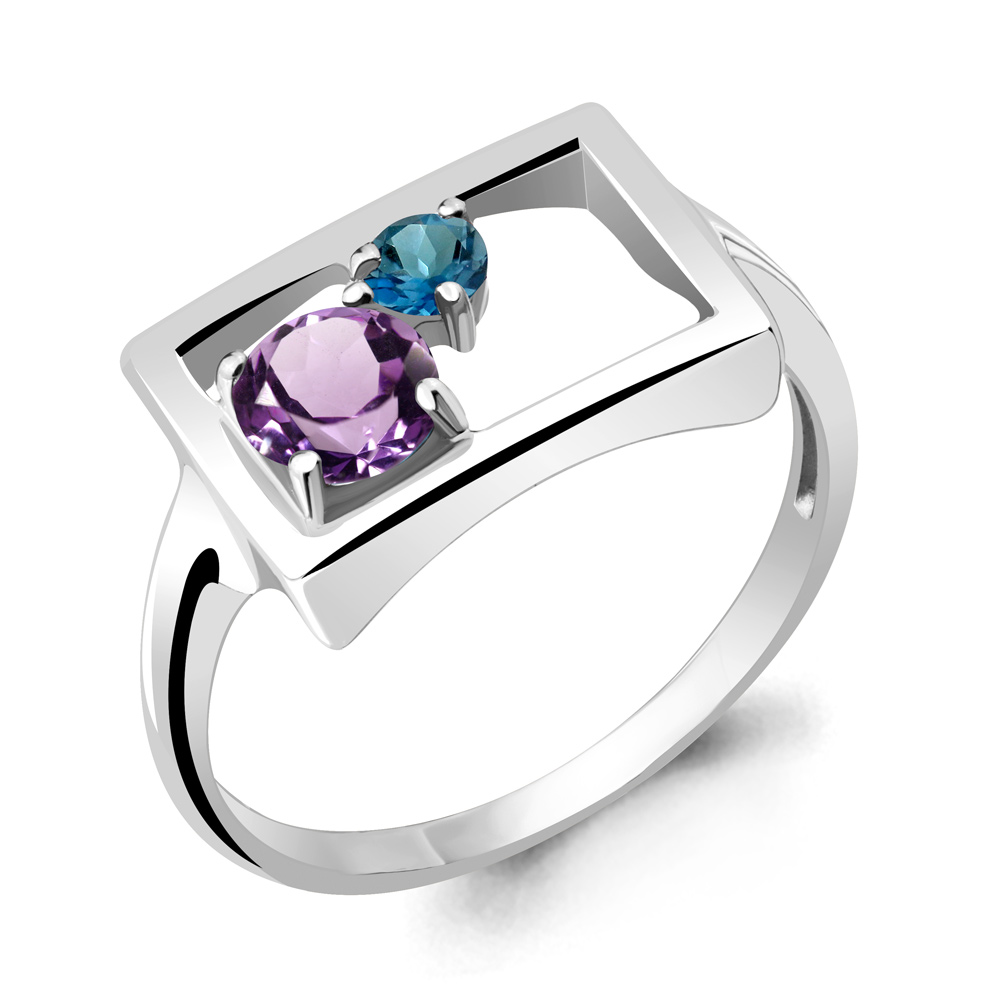 

Кольцо из серебра с топазом\аметистом Aquamarine Aquamarine 6933932_925_р р, 6933932_925_р