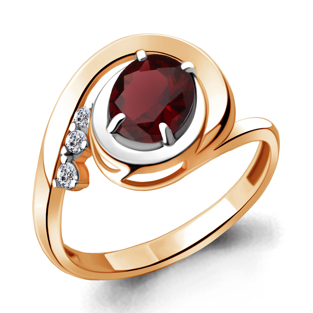 

Кольцо из серебра с гранатом Aquamarine Aquamarine 6932903А_925_з р, 6932903А_925_з