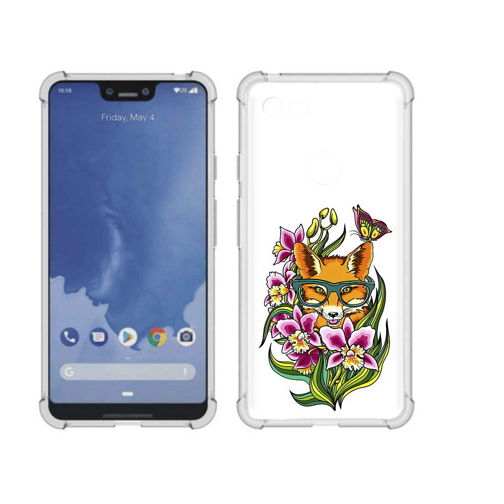 

Чехол MyPads Tocco для Google Pixel 3 XL Лиса в цветах, Прозрачный, Tocco