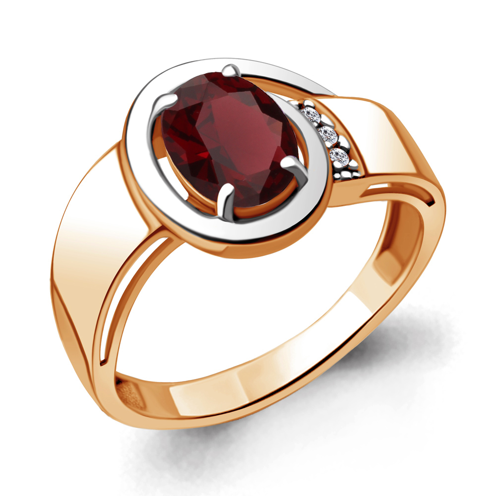 

Кольцо из серебра с гранатом Aquamarine Aquamarine 6932603А_925_з р, 6932603А_925_з