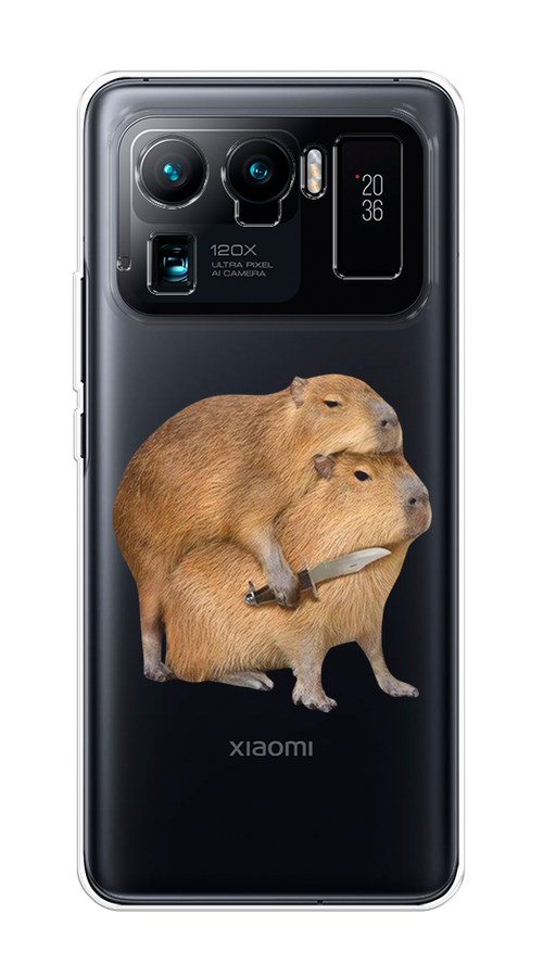 

Чехол на Xiaomi Mi 11 Ultra "Капибара с ножом", Бежевый, 310450-1