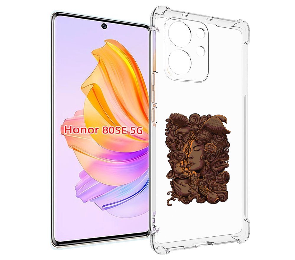 

Чехол MyPads девушка с длинными волосами абстракция для Honor 80 SE, Прозрачный, Tocco