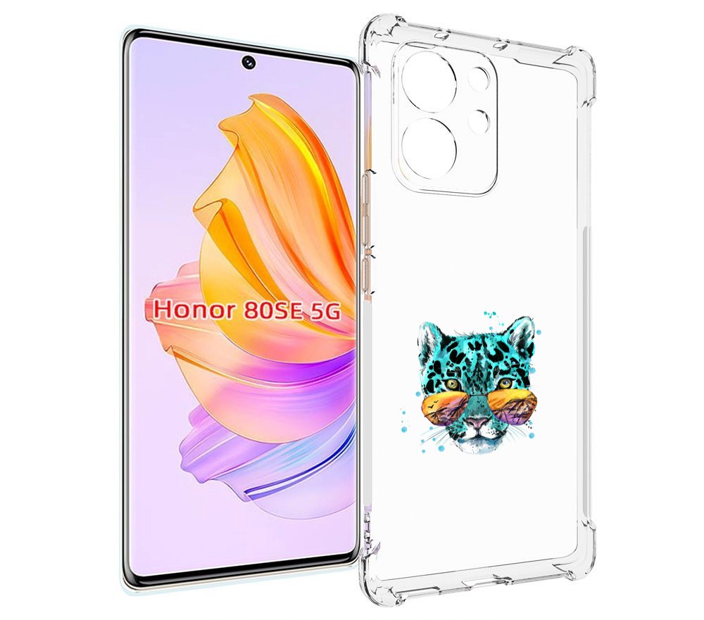 

Чехол MyPads голубой лео для Honor 80 SE, Прозрачный, Tocco