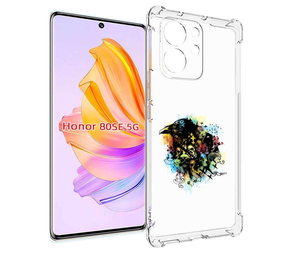 

Чехол MyPads ворон и черепа для Honor 80 SE, Прозрачный, Tocco