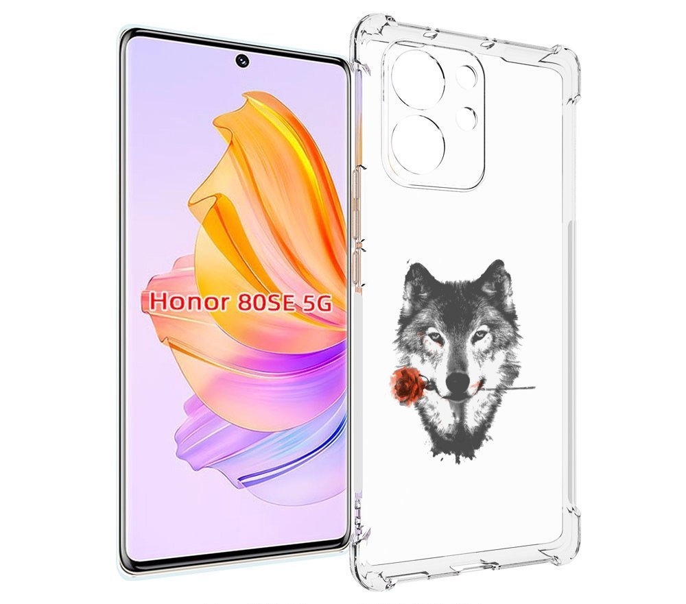 

Чехол MyPads волк с розой для Honor 80 SE, Прозрачный, Tocco