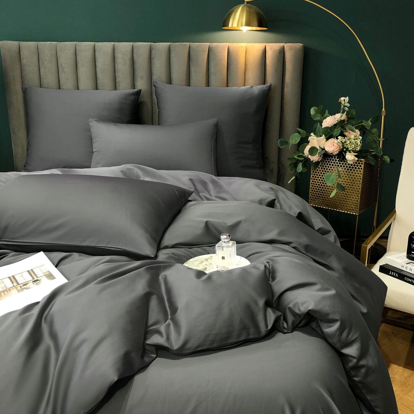 

Постельное белье Soft Box EH Черное олово Евро Макси сатин наволочки 70x70, EH-KPB-245-70