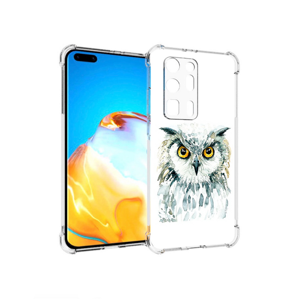 

Чехол MyPads Tocco для Huawei P40 Pro+ Серьезная сова, Прозрачный, Tocco