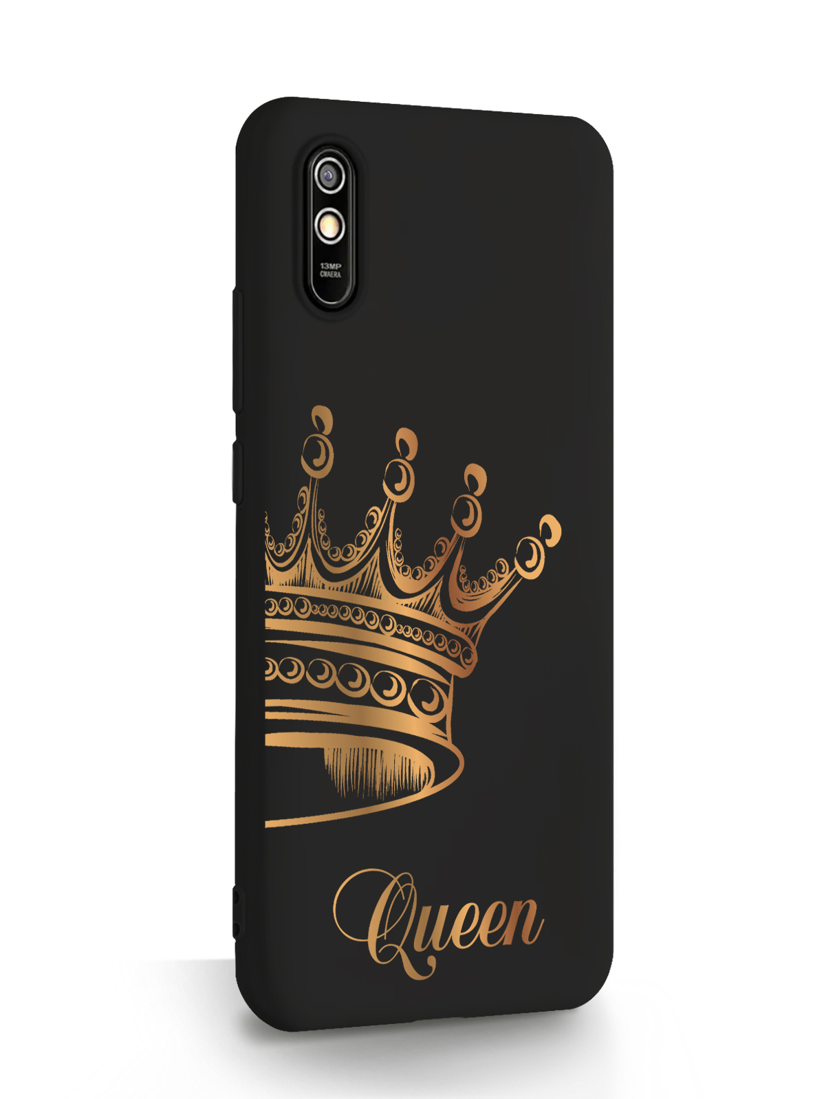 фото Чехол musthavecase для xiaomi redmi 9a парный чехол корона queen черный