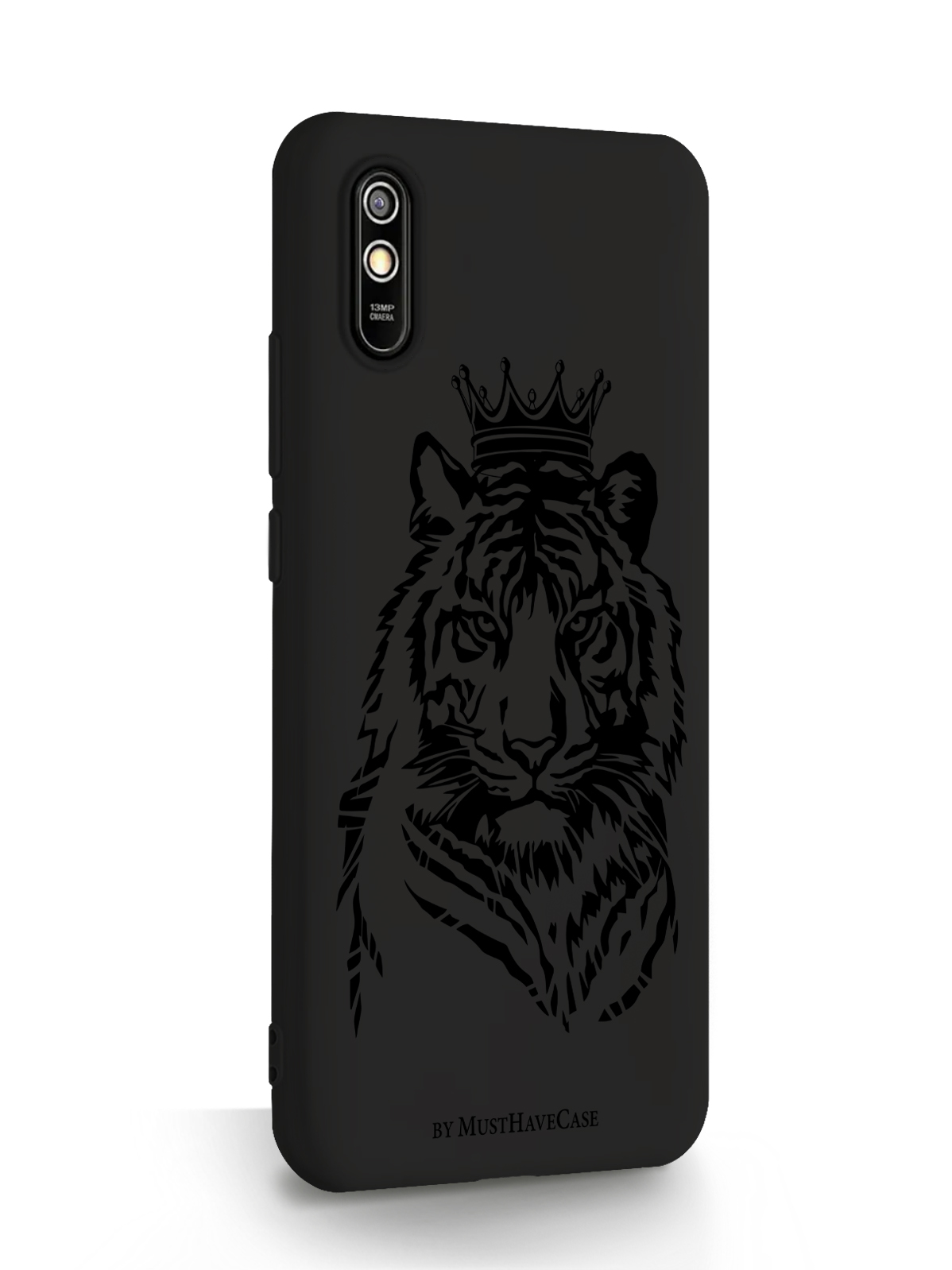 фото Чехол musthavecase для xiaomi redmi 9a тигр с короной черный