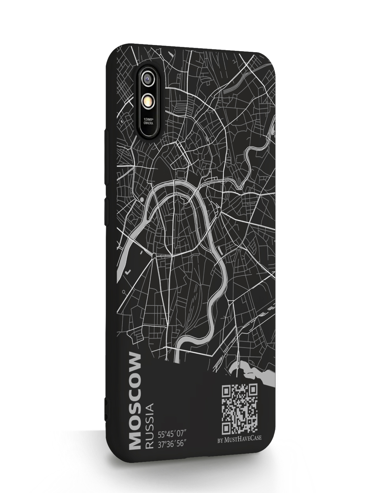 фото Чехол musthavecase для xiaomi redmi 9a карта москвы черный