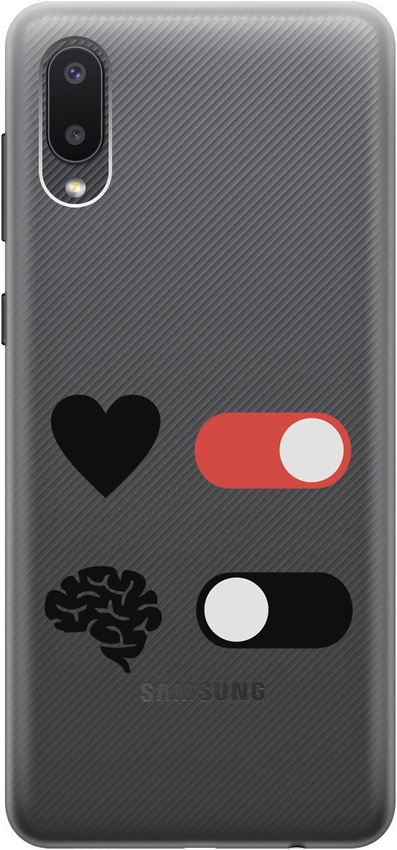 

Силиконовый чехол на Samsung Galaxy A02 "Brain Off" прозрачный, Прозрачный;белый, 5342